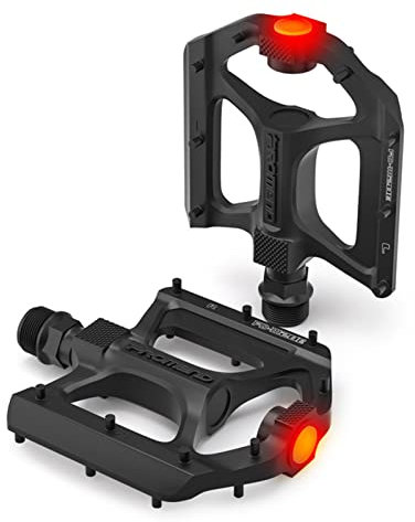 Setauoo Rennradpedale flach | LED beleuchtete Mountain Flat Bike Pedale | Anti-Rutsch-Flachradpedale - Aluminiumlegierung und Stahl LED-Leuchtradpedale für, Rennrad, Fahrrad
