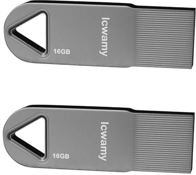 lcwamy 16 GB USB-minne 2-pack USB-enheter 2-pack bulk USB-flashenheter tumenhet 2-pack svart metall mini USB-minne 16 GB USB