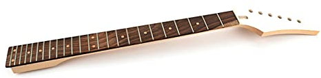 ROYJJ Unlackierter E-Gitarrenhals, Ahornkörper, 24 Bünde, Gitarrenhals, Ersatzgitarren-Griffbrett aus Ahorn und Palisander