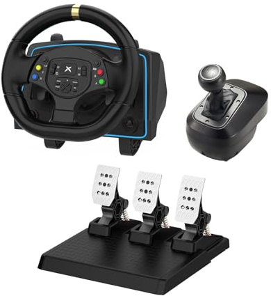 DOYO Gaming Steering Wheel with Pedals and Shifter, 1080° Racing Wheel with Paddle Shifters, Vibration Feedback, Steering Wheel for PC, PS4, Xbox One, Xbox Series X|S, PS3 and Switch