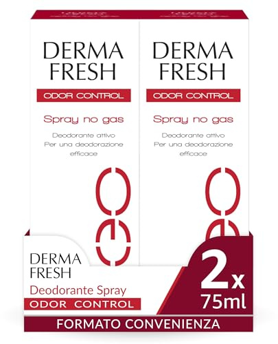 Dermafresh Odor Control, Deodorante Spray Antiodore, No Gas, 2x100 ml