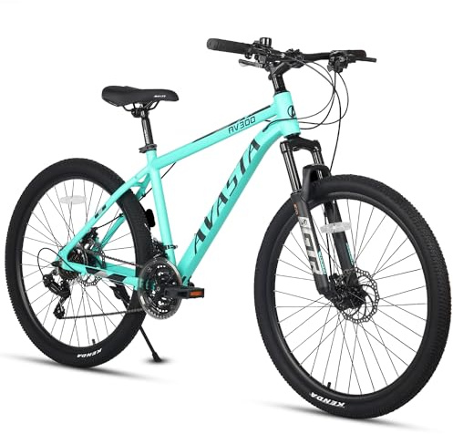 AVASTA AV300 26 inch Mountain Bike MTB Commuter Bike Lightweight Aluminium Frame 21 Speed Gearing Front Suspension Disc Brakes Front and Rear, Green