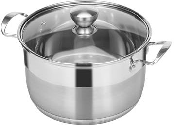 Ohtomber 5 Quart Dutch Pot - Stainless Steel Stock Cooking Induction Pot with Lid for Pasta, Soup, Spaghetti, Nonstick Thick Base Stockpot, Kitchen Cookware for Stew, Simmer, Boiling