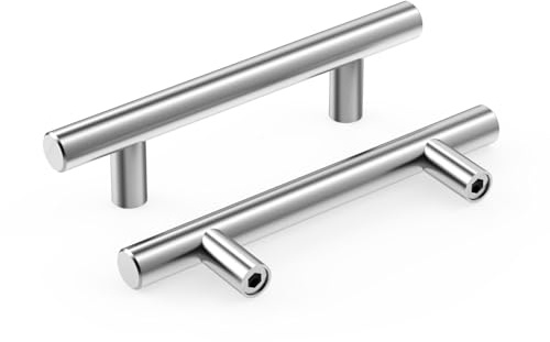 Meisax 10 Poignées de Meuble Cuisine, Trou de 96mm, Poignée en Acier Inoxydable avec Vis, pour Tiroirs Armoires Portes Chambres à Coucher Argent 15cm