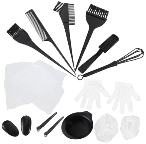 minkissy Professional Hair Color Mixing Kit with Tint Bowls Combs and Ear Covers Heat-resistant Salon Dyeing Supplies for Even Neat Application Reusable and Easy to Clean for DIY and