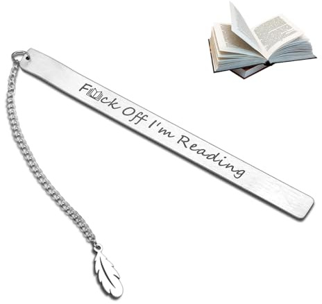 Funny Bookmark for Book Lovers, Stainless Steel “F… I’m Reading” Sarcasm Bookmark with Playful Rude Humor, Ideal Gift for Women, Men, Best Friends, Graduates and Readers