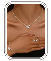 KRFY Parure Bijoux Femme Bijoux Acier Inoxydable Femme Or Argent Boucle d'oreille Bracelet Collier Perle Zircon Cubique Créoles Boucles d'oreilles Pendentif Collier Femmes Bracelets - Argent Nœud