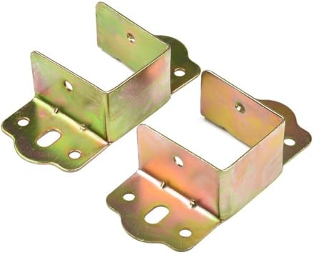 Soportes de riel de cama para soporte de muebles y fijación de vigas de cama, soportes cuadrados de hierro galvanizado resistente (35 mm o 40 mm), paquete de 2