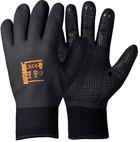 ROSTAING Guantes WINTERPRO - Par de Guantes de Trabajo - Negros - Invierno - Ideales para trabajar en ambientes húmedos y fríos - Impermeables - Confortables - Resistentes al frío