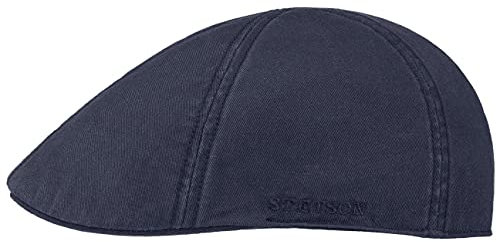 Stetson Texas Cotton Flat Cap with UV Protection 40+ - Cotton Peaked Ivy Cap - Solid-Color Cap for Spring/Summer Navy L (58-59 cm)