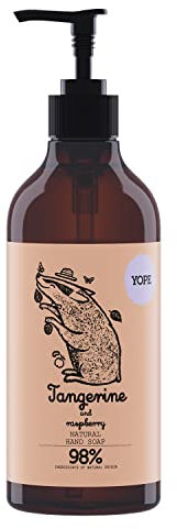 YOPE Sapone Liquido Naturale per le Mani | Mandarino e Lampone | Delicato sulla Pelle | Ingredienti Vegetali | Formula Vegana | pH Neutro | 97% Ingredienti Naturali | 500 ml
