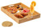 Yvttve Bambus Tablett Serviertablett Groß Holz Tablett mit Griffen, Küchentablett Rechteckig für Frühstück (40 x 28 cm), Gratis 2 Untersetzer