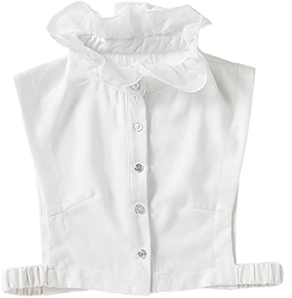 NiceYnn Fashion Lotus Leaf Stand Collar Detachable Half Shirts False Victorian Pleated Collar for Women Girls Dresses Sweaters Blouse Leisure Business Daily Wearing