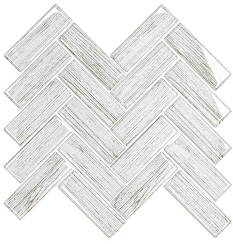 VEELIKE Azulejos Adhesivos Cocina Madera Gris Espiga Vinilos Baño Azulejos 3D Baldosas Adhesivas Pared Cocina Impermeable Vinilo Adhesivo Efecto Madera Pegatinas de Baldosas 30.5cm×30.5cm 6 Piezas