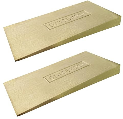 WEDO Set di 2 cunei flangiati anti-scintille, cuneo flangiato di sicurezza senza scintille, bronzo in alluminio, forgiato in pressofusione, resistente alla corrosione, standard DIN, dimensioni 100 x