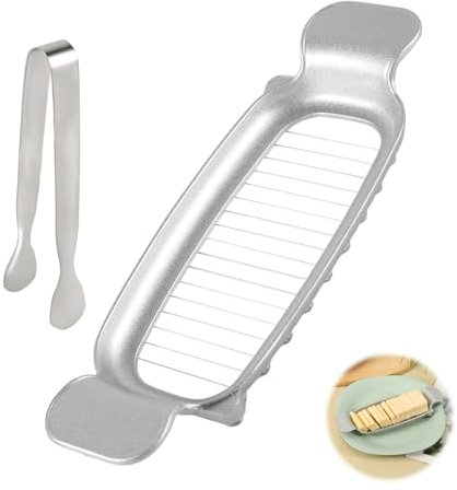 Affettatrice per Formaggio, 19,5x6,5 cm Acciaio Inossidabile Affettatrice per Burro con Clip Affettatrice per Formaggio a Filo Affettatrice per Formaggio in Blocchi Cucina Casa Regalo