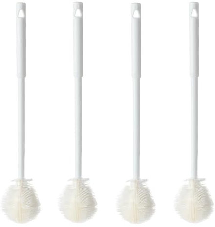 ASPENBO 4 spazzole per bottiglie, spazzola per la pulizia in silicone, spazzola lunga in vetro, spazzola per bottiglie di spugna, spazzola per la pulizia per biberon, tazze, bicchieri da vino.