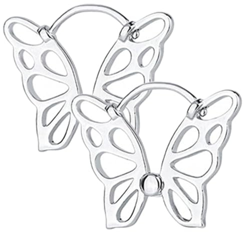 DEARMAMY Orecchini Ear Cuff Donna in Rame Farfalline Decorative in Argento, Eleganti e Resistenti, per Parties e Work