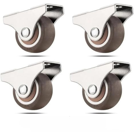 EDEDE Ruote per Mobili, Set di rotelle for mobili con Cuscinetti a Sfera silenziosi, a Basso Profilo, da 4 Pezzi, con rotelle fisse, for cassetti del Letto Durata