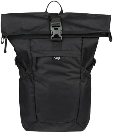 Baagl Rucksack Damen Herren – Rolltop Backpack Wasserdicht mit Laptopfach – Ergonomischer Roll Daypack für Arbeit, Uni, City & Freizeit – Moderner Rollrucksack, 29 l (Black)