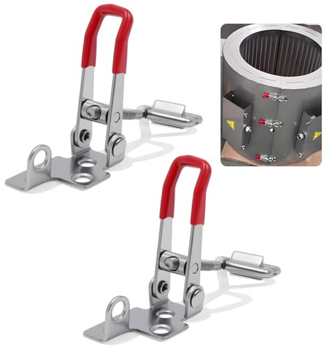 Cerradura de palanca de acero inoxidable, 2 unidades, cerradura ajustable para cajas, puertas y cajones, 103 mm con orificio para candado, mecanismo de palanca, cerradura de seguridad