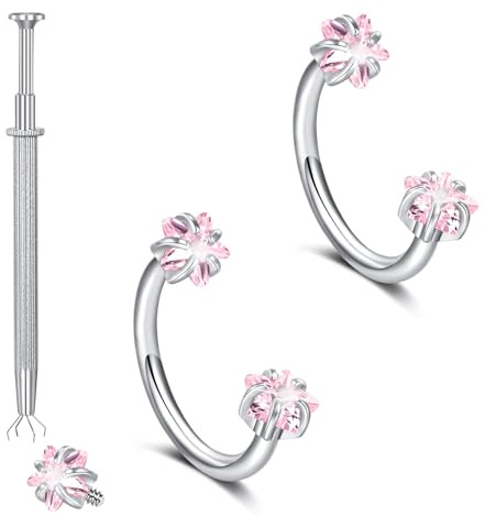 Briana Williams 2-3 st septum piercingsmycken 18 g internt gängad hästsko näsring för kvinnor män CZ, tragus piercing rostfritt stål näsringar - guld, silver, 18G, Rostfritt stål, Kubisk zirkon