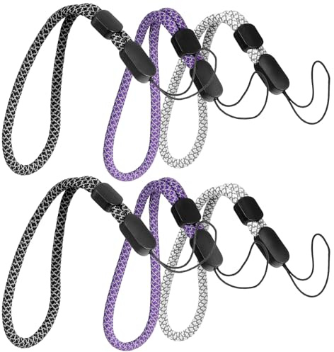 GEEHUA Lot De 6 Cordons De Dragonne Réglables, Dragonne de Téléphone Portable Lanière de Caméra Lanières avec Effet Réfléchissant, Sangle Universelle pour Appareil Photo, Clés, Portefeuille(C)