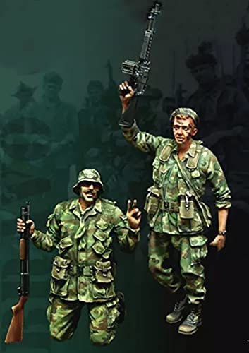 Risjc 1:35 Vietnamkrieg US Army Resin Soldatenmodell (2 Personen) unbemalt und unmontiert Miniaturmodellbausatz/R40774
