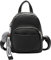 PORRASSO Mode Mini Rucksack Damen Kleiner Daypack mit Pompon Mädchen PU-Leder Rucksäcke für Reisen Dating Täglicher Gebrauch Schwarz