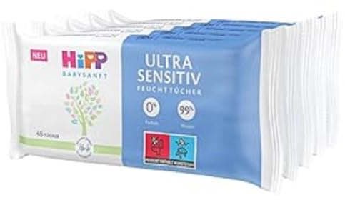 HiPP Babysanft Feuchttücher, Ultra Sensitiv, 5 x 48 Tücher