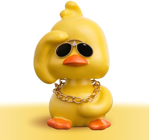 KIAYOO Muñeco Cabezón de Pato Amarillo,Figurita Decorativa Coche,Decoración Salpicadero Interior,Estatuilla Hogar Oficina,Adornos Bobblehead,Regalo para Hombre Mujer San Valentín Navidad Cumpleaños