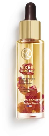 Yves Rocher RICHE CRÈME Oleo Infusion 30ml - Aceite Facial con Extracto de Rosa- Enriquecido con Aceite de 1000 Rosas para Fomentar la Regeneración Celular - Activos Anti-Aging - 30 ml