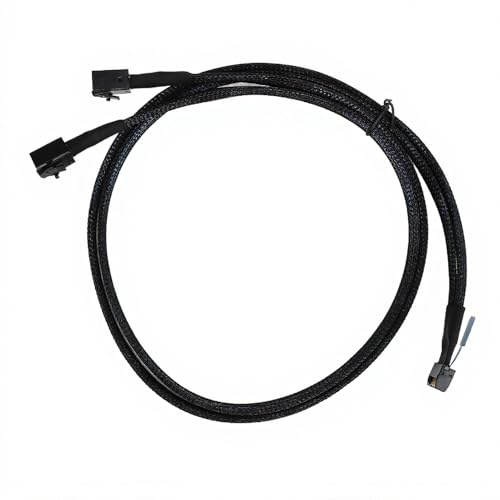 ASHATA para Cable MCIO 8i a 2 SFF 8643, PCIe 5.0 para Centro de Datos de Servidor de 31,5 Pulgadas, para Cable MCIO X8 a Mini SAS HD SFF 8643 Compatible con SCSI SAS