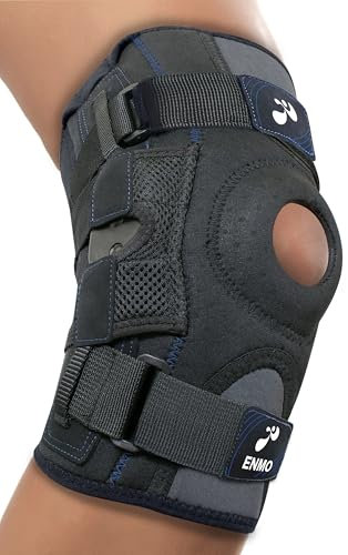 Enmo Max Knee Support With Dual Side Hinges - L, Large, For Joint Pain, ACL, MCL, Ligament Injury, Tendonitis, Running, Squats, Sports, Pain Relief
