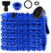 Bosmsaslad Manguera Jardin Extensible, 15 Metros (Azul) Manguera Flexible Jardín con Pistola Rociadora 7 Funciones, Garden Hose, Manguera de Riego de Plantas para Lavado de Coches, Limpieza de Suelos