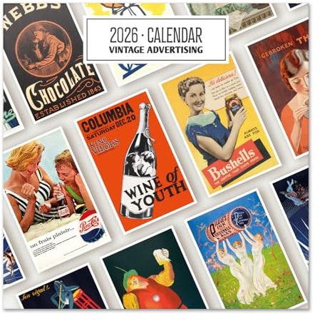 Grupo Erik - Calendrier 2026 Mural Pub Vintage - Calendrier Mural 2026 Mensuel │ Idee Cadeau : Calendriers Muraux │ De Janvier à Décembre : Espace pour notes et Illustrations décoratives (30x60 cm)