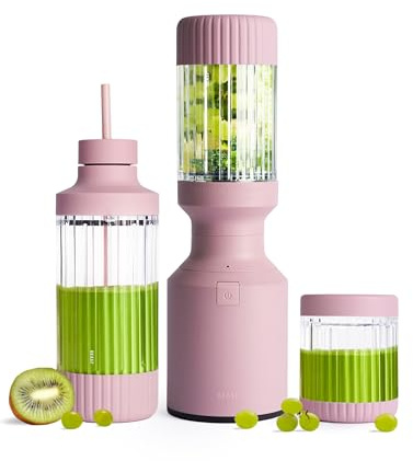 BEAST Blender smoothie 850W - Mixeur haute performance avec 3 bouteilles portables en Tritan - 785 ml - Couvercles et lames en acier inoxydable - Smoothie maker pour milkshakes, sauces et plus - Lilas
