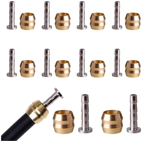 Tkxjry 20 Pezzi Flessibile per bicicletta Inserto,BH90 Connettore Tubo Freno Idraulico Rame,Kit Ricambio Oliva,10*Inserti Oliva Freno Bici + 10 *Connettori,per Tubo Bicicletta Freno A Disco Idraulico