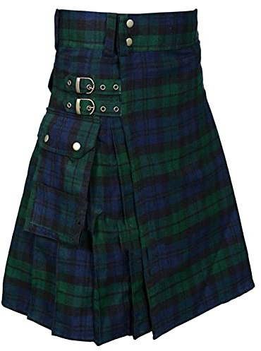 Kilt écossais pour Hommes Taille élastique avec Doublure en Maille Kilt Cargo Tactique