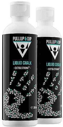 PULLUP & DIP Magnésie Liquide, Liquid Chalk pour Une Adhérence Parfaite pour Calisthenics, l'escalade, Gymnastique, Musculation - Liquid Magnesia (2 x 200 ML)