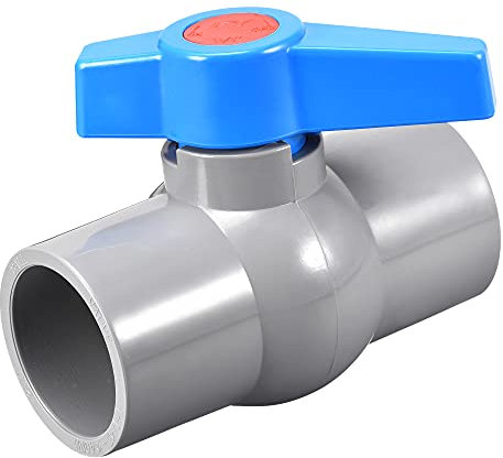 sourcing map Ball Valve, 40mm ID PVC Socket End Shut off Valve for Aquarium Setup, Sump Pump, Pool, Garden Sprinkler Gray Blue