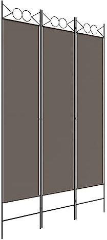 vidaXL Biombo Divisor de 3 Paneles Separador Decoración Habitación Dormitorio Oficina Pantalla Privacidad Pared Plegable de Tela Gris Antracita