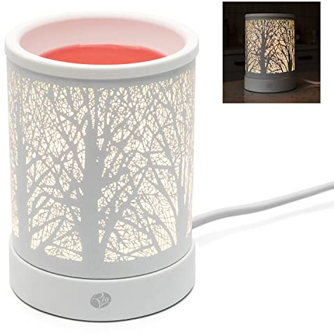 Rio FORA Wax Melt Burner & Electric Aroma Diffuser Lamp, Forest Design Electric Touch Lamp with 3 Light Settings, Plug-In Scent Warmer for Soy Wax Melts & Essential Oils, Home Fragrance & Décor Gift