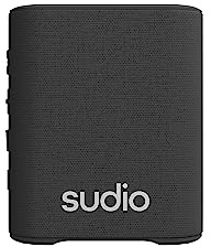 Sudio S2 nero notte, Altoparlante Bluetooth con suono forte e bassi più profondi, lunga durata di riproduzione IPX5, impermeabile Bluetooth 5.3 TWS, altoparlante compatto wireless portatile per casa