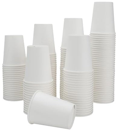 Caramont - Vasos de Cartón de 7 Oz - Paquete de 1000, Desechables, Resistentes al Calor, Cartón de Calidad, Ideal para Café, Té, Bebidas Calientes y Frías en Eventos como Cumpleaños, Recepciones.