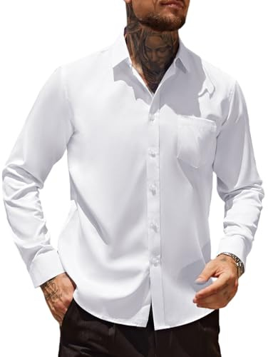 Casey Kevin Chemise Homme sans Repassage à Manches Longues Extensible, Boutonnée, Regular Fit, avec Poche, Habillée Formelle Casual