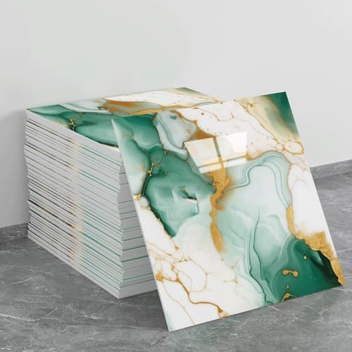 Carta da parati in piastrelle di ceramica effetto pietra con motivo a soffitto, rivestimento murale impermeabile fai da te for studio di caffè(Teal)