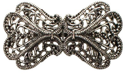 Alpenflüstern Blusen-Brosche Ornament-Schleife antik-Silber-Farben API107