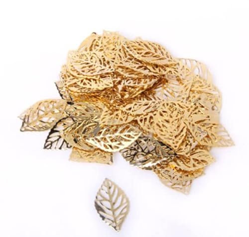 iplusmile 100 Stück Hohle Baumblatt Anhänger Gold Legierung 35X20Mm Schmuckanhänger Für Diy Halskette Armband Bastelbedarf Schmuckherstellung