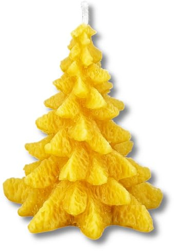 BAYERWALDIMKER | Bienenwachskerze | Tannenbaum mittel | 9,0 x Ø 7,8 cm | direkt vom Imker aus dem Bayerischen Wald | handgemacht | Wachskerze aus 100% Bienenwachs | Bayerwaldimker | Kerze